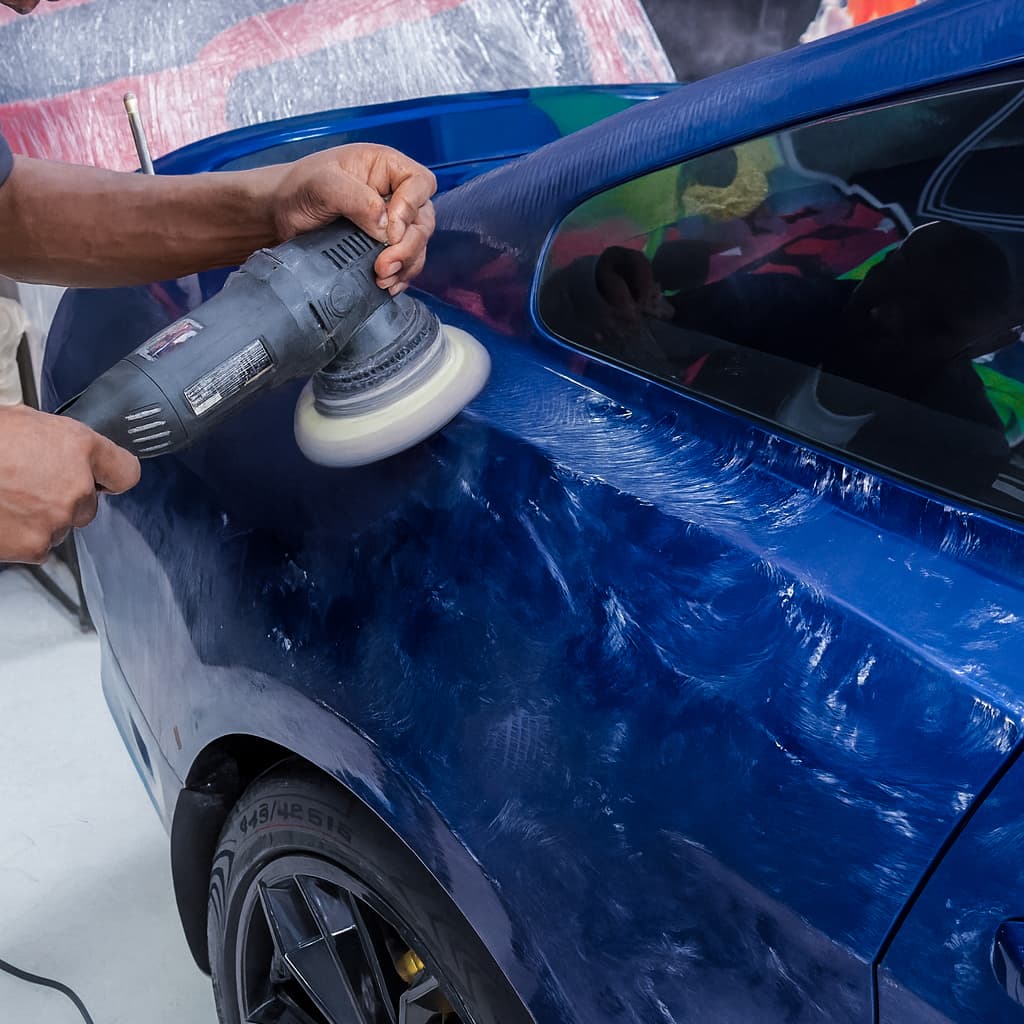 Professional car detailing — machine polishing in Dubai