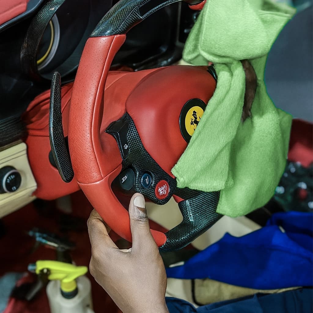 Car interior cleaning Dubai - dashboard and console detailing